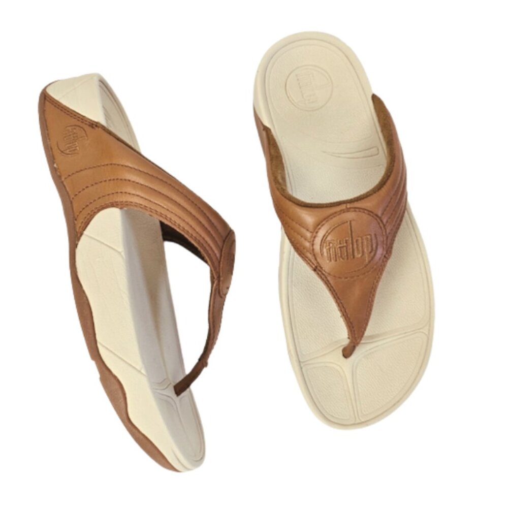 Fitflop Women's Walkstar Leather Toe-Post Sandals Size 9